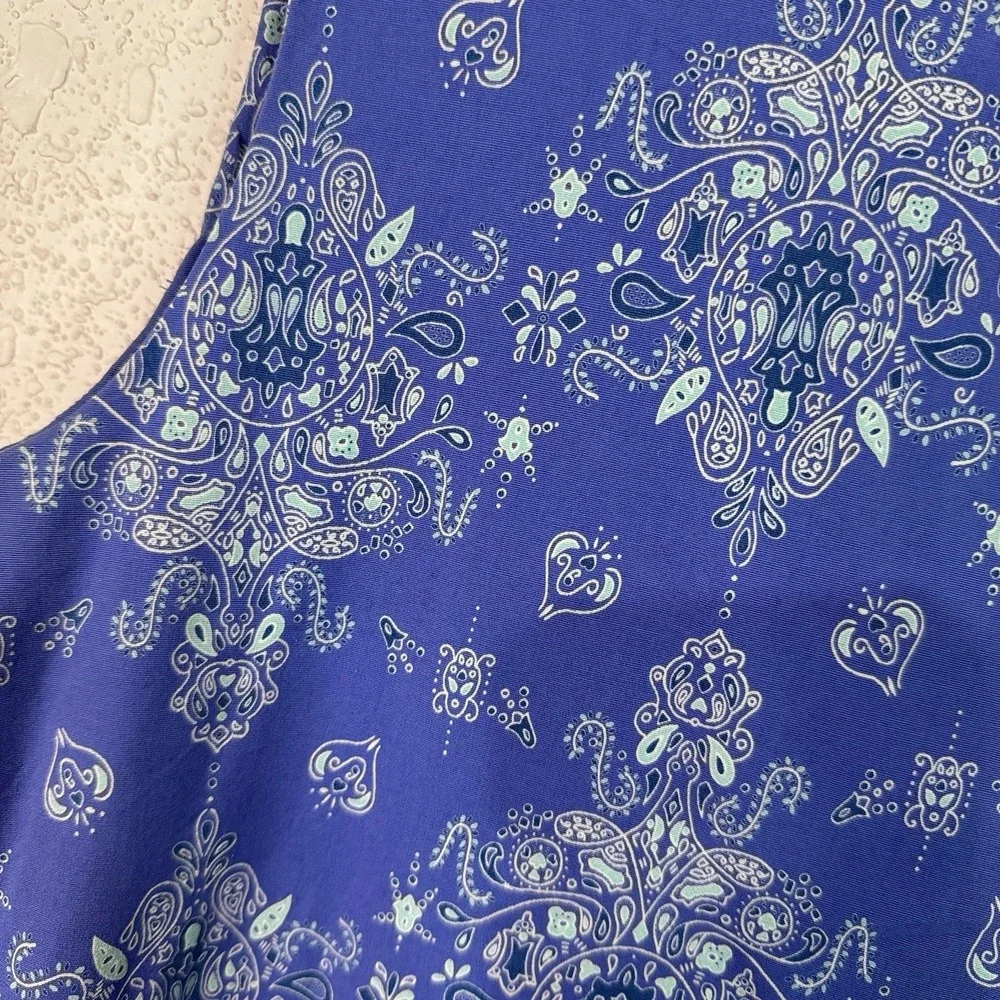 Vintage Kelly Kids Women Paisley Dress 14 Blue Beachy Bohemian Nautical Coastal‎